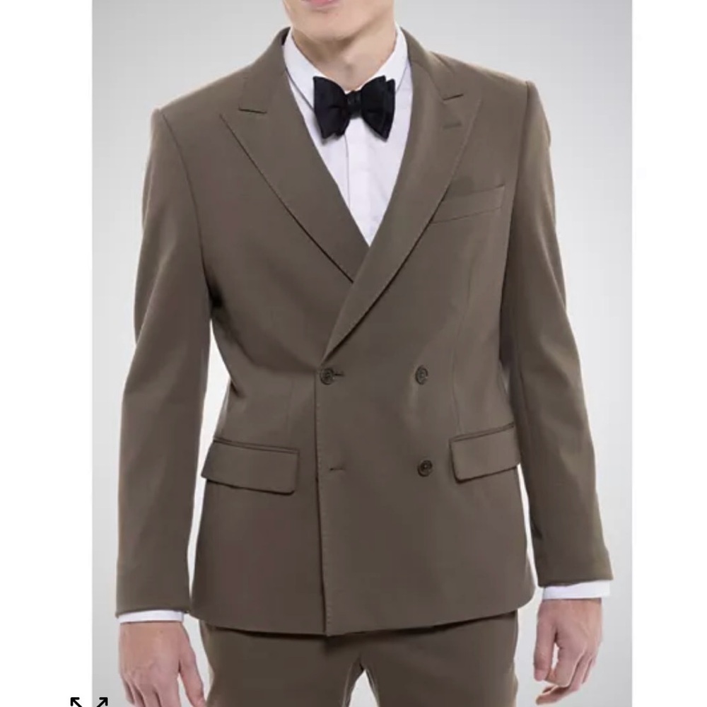 D.RT Men's James Double Breast Blazer in Olive Green small